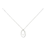 Double Brushed Marquise Necklace - Silver - Necklaces - Ofina
