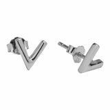 Chevron Studs - Silver - Earrings - Ofina
