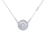 Small Pave CZ Disc Necklace - Silver - Necklaces - Ofina