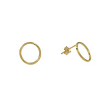 Circle Outline Studs - Gold - Earrings - Ofina