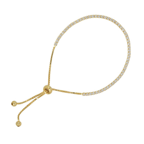 CZ Tennis Bracelet - Gold - Bracelets - Ofina