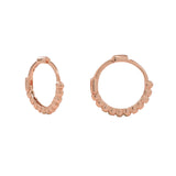 Beaded Huggies - Rose Gold - Earrings - Ofina