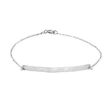 SALE - Long Thin Bar Bracelet - Hammered / Silver - Bracelets - Ofina