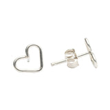 Heart Wirewrapped Studs - Silver - Earrings - Ofina