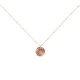 Brushed Disc on Ball Chain Necklace - Rosegold / Tiny Disc - Necklaces - Ofina