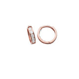 10k Solid Gold Channel CZ Huggie - Small - Sold Individually / Rose Gold - Earrings - Ofina