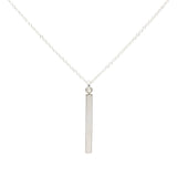 Single Bar Drop Necklace - Silver - Necklaces - Ofina