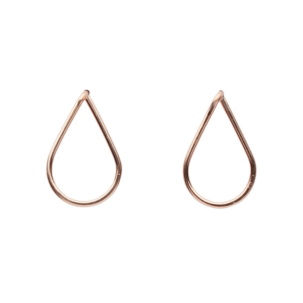 Teardrop Wirewrapped Studs - Rose Gold / Small - Earrings - Ofina