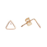 Triangle Wirewrapped Studs - Rose Gold - Earrings - Ofina