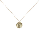 Brushed Disc on Ball Chain Necklace - Gold / Medium Disc - Necklaces - Ofina