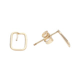 Rectangle Wirewrapped Studs - Gold - Earrings - Ofina