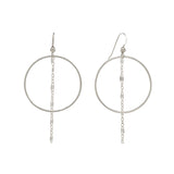 Hoop Dangle Chain Earrings - Silver - Earrings - Ofina
