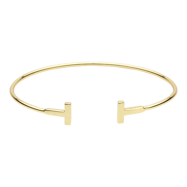 Double Bar Thin Cuff - Gold - Bracelets - Ofina