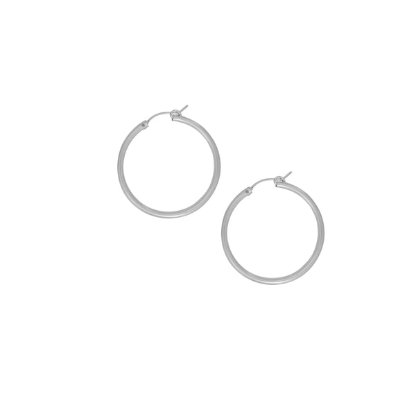 Tube Hoops - Silver / Medium - Earrings - Ofina