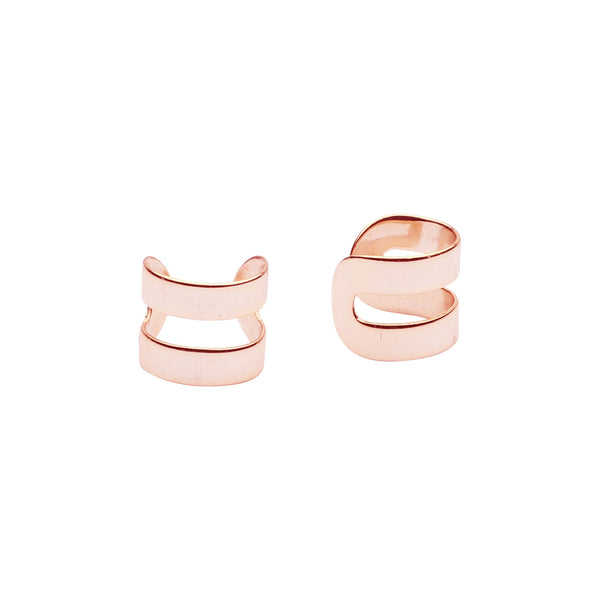 Double Line Ear Cuff - Rose Gold - Earrings - Ofina