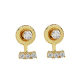 Triple CZ Bar Jacket - Gold - Earrings - Ofina