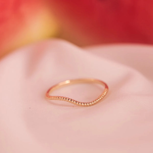 10k Solid Gold Twisted Wave Ring -  - Rings - Ofina