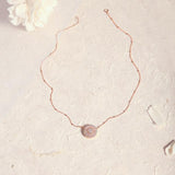 Large Pave CZ Disc Necklace -  - Necklaces - Ofina