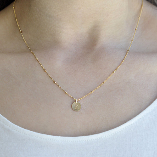 Monogram Necklace on Ball Chain -  - Necklaces - Ofina