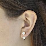 Circle and Triangle CZ Ear Jacket -  - Earrings - Ofina