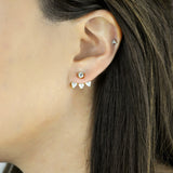 CZ Triple Triangle Ear Jacket -  - Earrings - Ofina