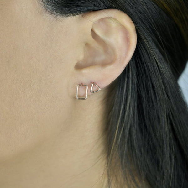 Triangle Wirewrapped Studs -  - Earrings - Ofina