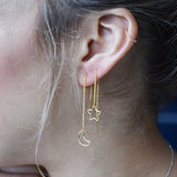 Star / Moon Ear Threaders -  - Earrings - Ofina