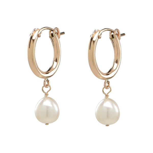 Pearl Huggie Earrings - Small - Earrings - Ofina