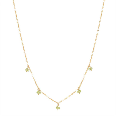 Tiny Green Hydro Quartz Stone Drop Necklace -  - Necklaces - Ofina