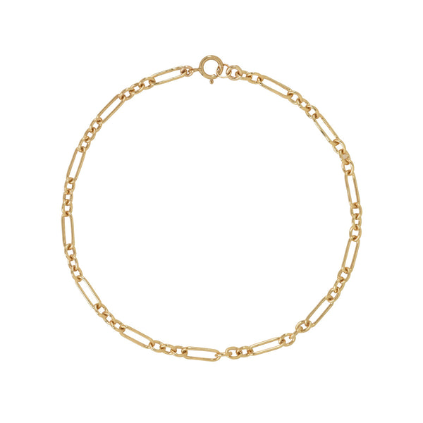 Elongated Oval & Round Link Chain Bracelet - 6 inches - Bracelets - Ofina