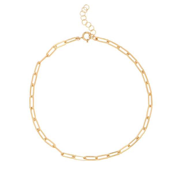 Oval Link Chain Anklet - Gold / 8" - Bracelets - Ofina