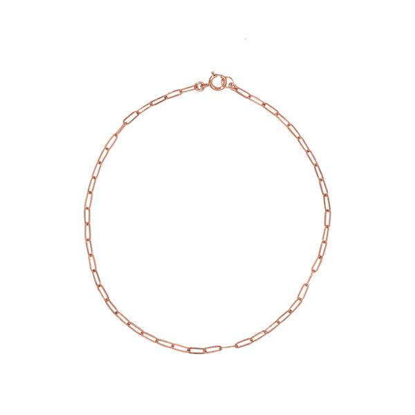 Thin Oval Link Bracelet - 6 Inches / Rose Gold - Bracelets - Ofina