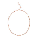 Thin Oval Link Anklet - 8 Inches / Rose Gold - Bracelets - Ofina