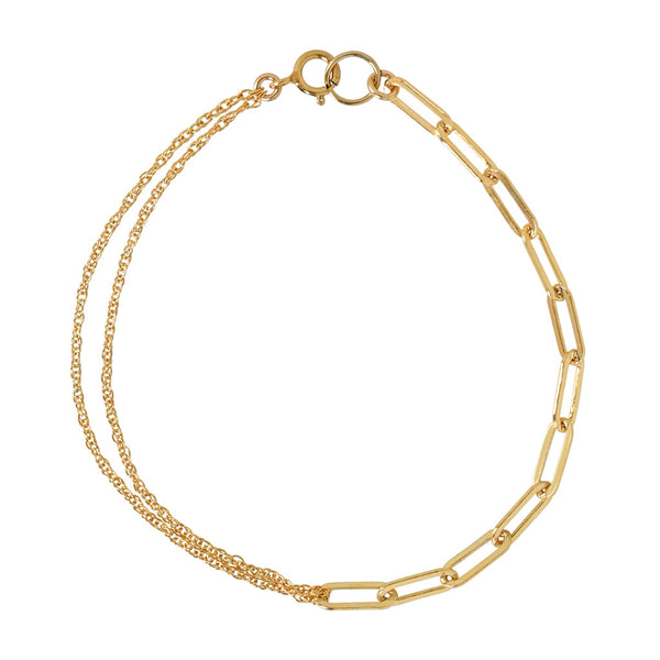 Split Oval / Rope Chain Bracelet -  - Bracelets - Ofina