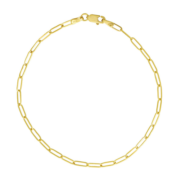 14k Solid Gold Paperclip Bracelet -  - Bracelets - Ofina