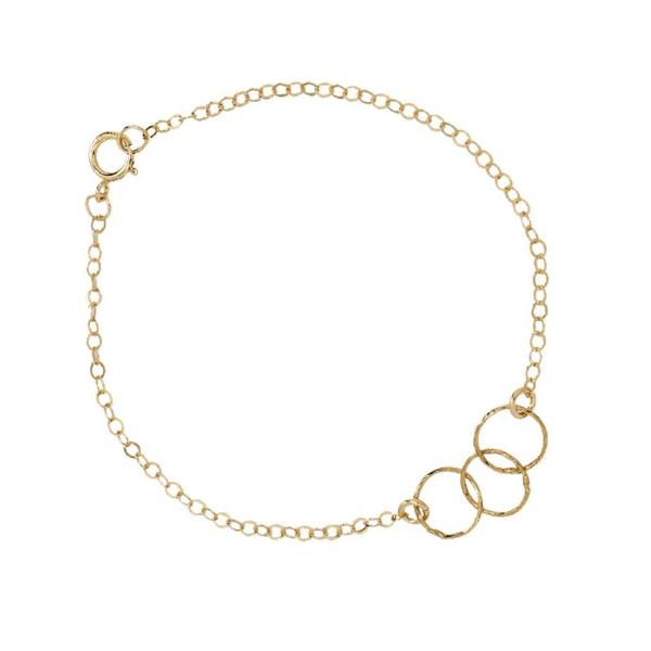 Tiny Triple Diamond Cut Circles Bracelet - Gold - Bracelets - Ofina