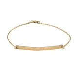 SALE - Long Thin Bar Bracelet - Hammered / Gold - Bracelets - Ofina