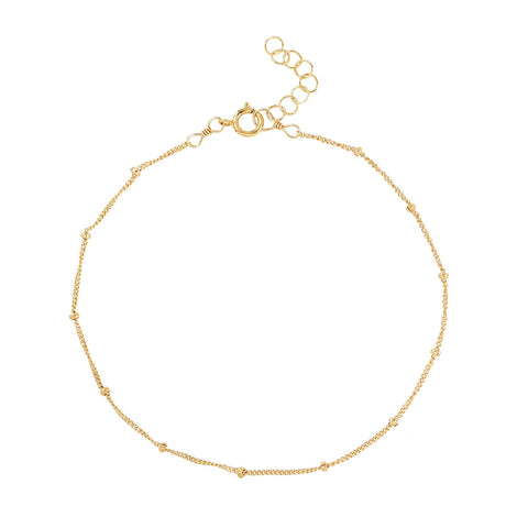 Ball Chain Anklet - Gold / 8" - Bracelets - Ofina