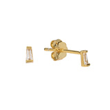 Tiny Baguette Studs - Gold - Earrings - Ofina