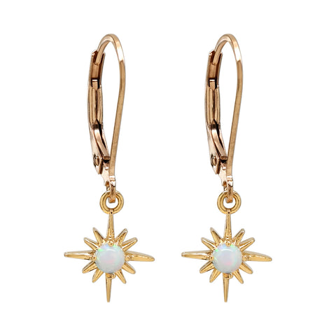 Opal Sun Ray Leverback Earrings -  - Earrings - Ofina