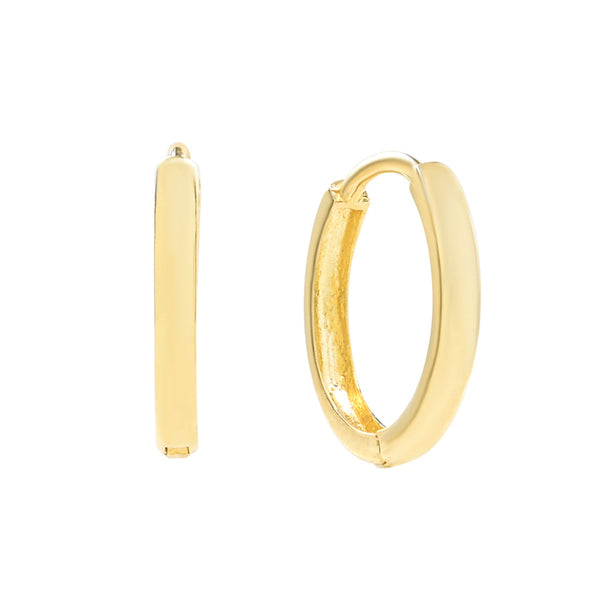14k Solid Gold Classic Huggies -  - Earrings - Ofina