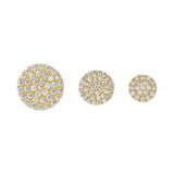 14k Solid Gold Round Pave Studs -  - Earrings - Ofina