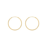 14k Solid Gold Endless Hoops -  - Earrings - Ofina