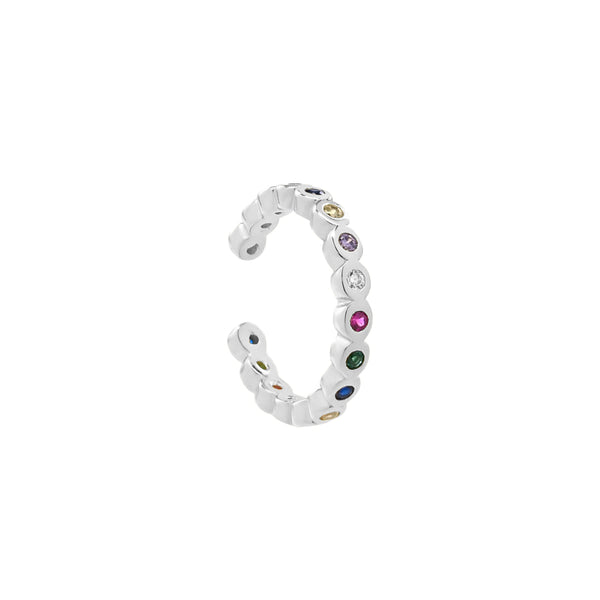 CZ Colorful Middle Ear Cuff - Silver - Earrings - Ofina