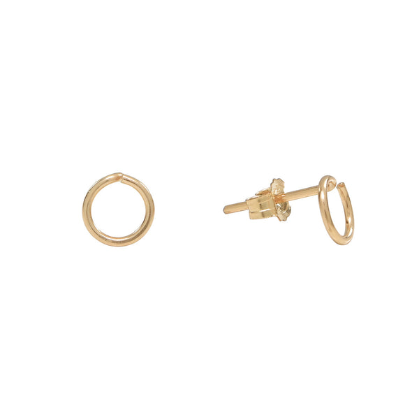 Circle Wirewrapped Studs - Gold - Earrings - Ofina