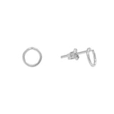 Circle Wirewrapped Studs - Silver - Earrings - Ofina
