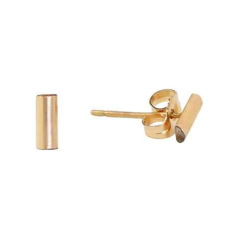 Rounded Bar Studs - Gold - Earrings - Ofina