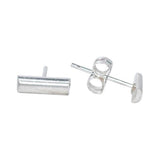 Rounded Bar Studs - Silver - Earrings - Ofina