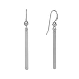 Thin Bar Earrings - Silver - Earrings - Ofina