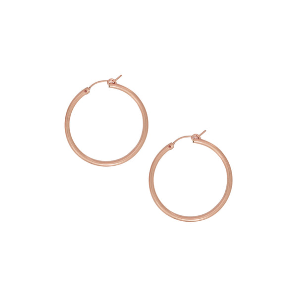 Tube Hoops - Rose Gold / Large - Earrings - Ofina